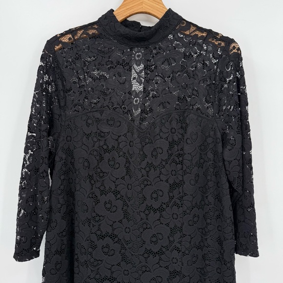Torrid Black Lace Mock Neck Sweetheart Sheath Black Dress Long Sleeve Size 2X - Picture 11 of 15